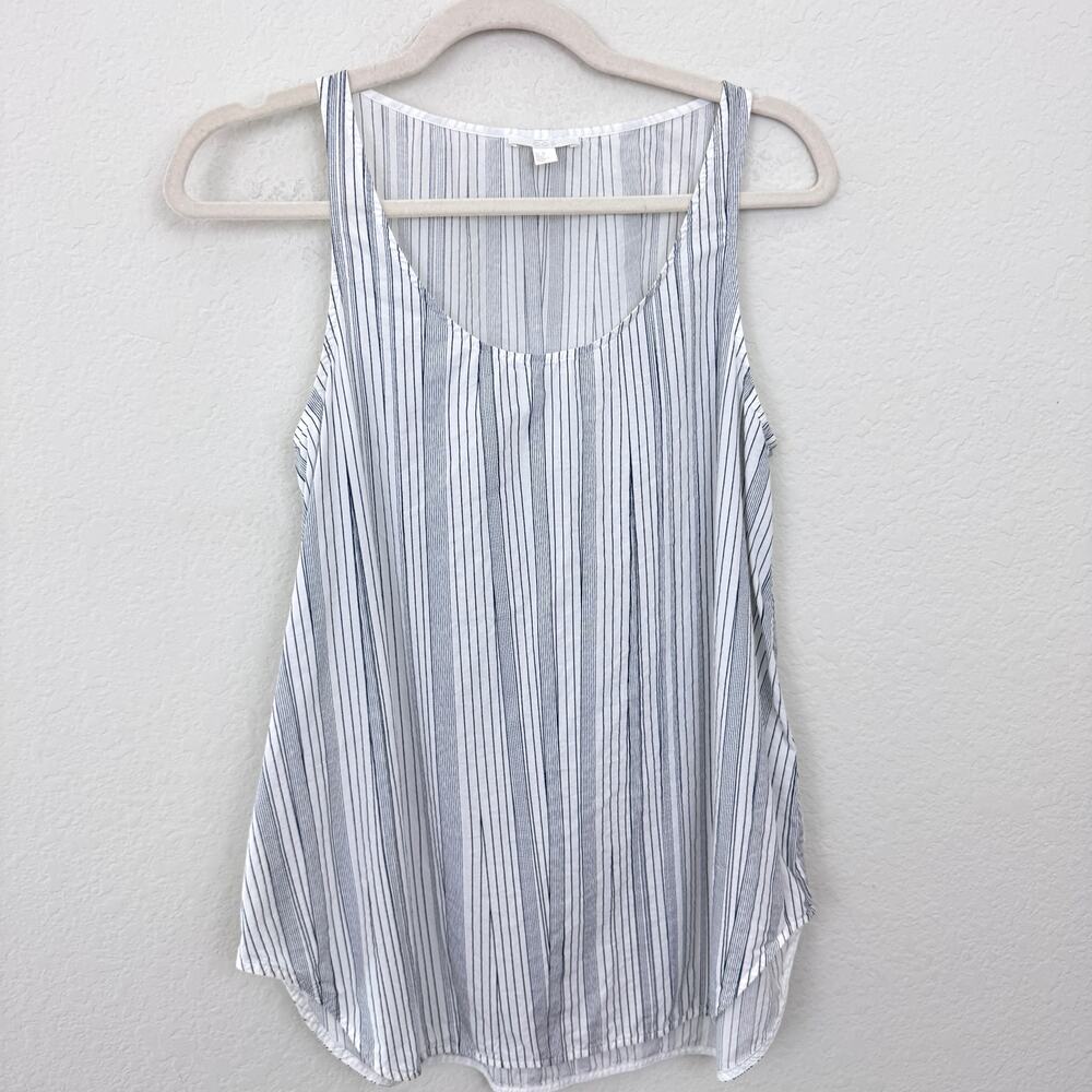 COS Womens Tank Top Size XS 100% Cotton Stripe Summer Minimal Casual White